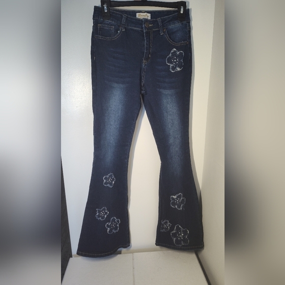 BAMBOO Denim - Bamboo Embroidered Blue Jeans Size 9 #615